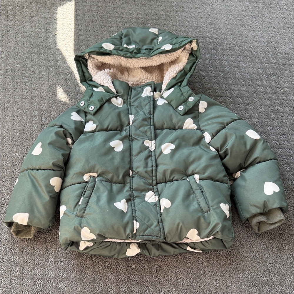 GAP Green Heart Puffer Jacket for Kids